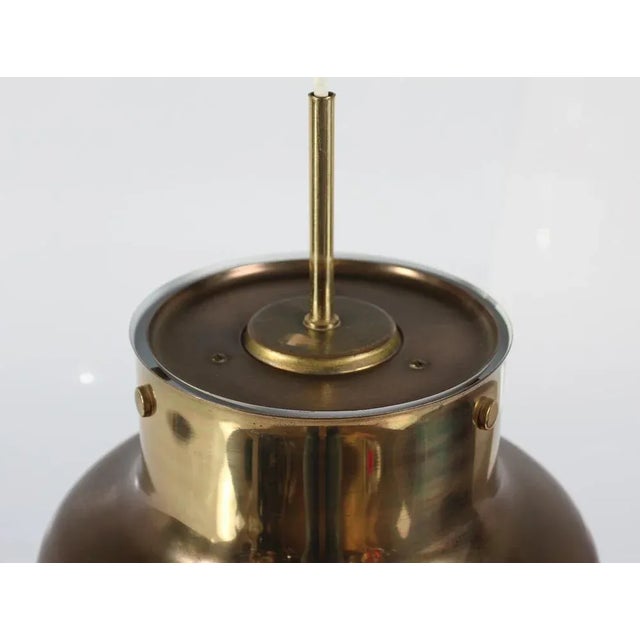 Mid-Century Modern Bumling Pendant by Anders Pehrsson of Brass with Great Patina. Made by Studio Lyktan in Sweden, 1970s from Ateljé Lyktan For Sale - Image 3 of 9