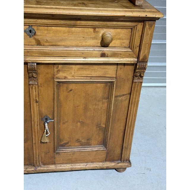Tan Antique Pine Kitchen Dresser From England For Sale - Image 8 of 18