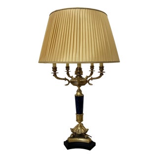 Lamp in Gilded Bronze and Lapis Lazuli from Laudarte Cariti, 1980s For Sale