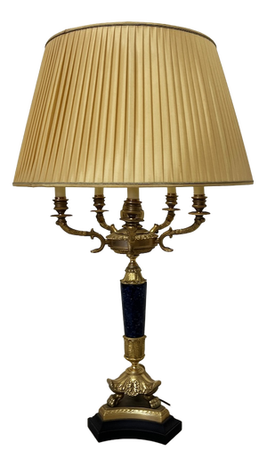 Lamp in Gilded Bronze and Lapis Lazuli from Laudarte Cariti, 1980s