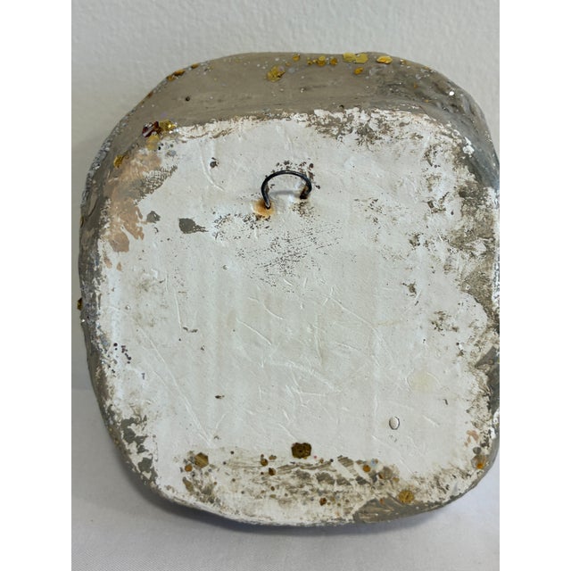Ceramic Vintage Chalkware Sleeping Child Wall Plaque With Glitter Accents For Sale - Image 7 of 8