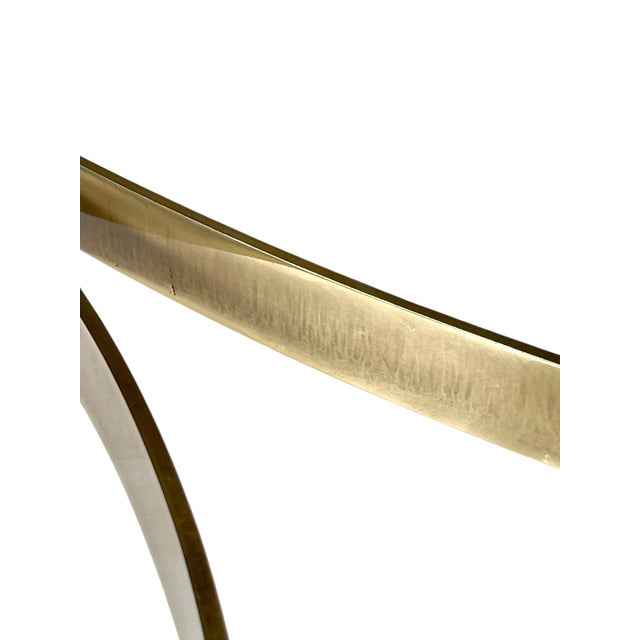 Vintage Hollywood Regency La Barge Style Hoof Foot Brass and Glass Oval Coffee Table For Sale - Image 6 of 13