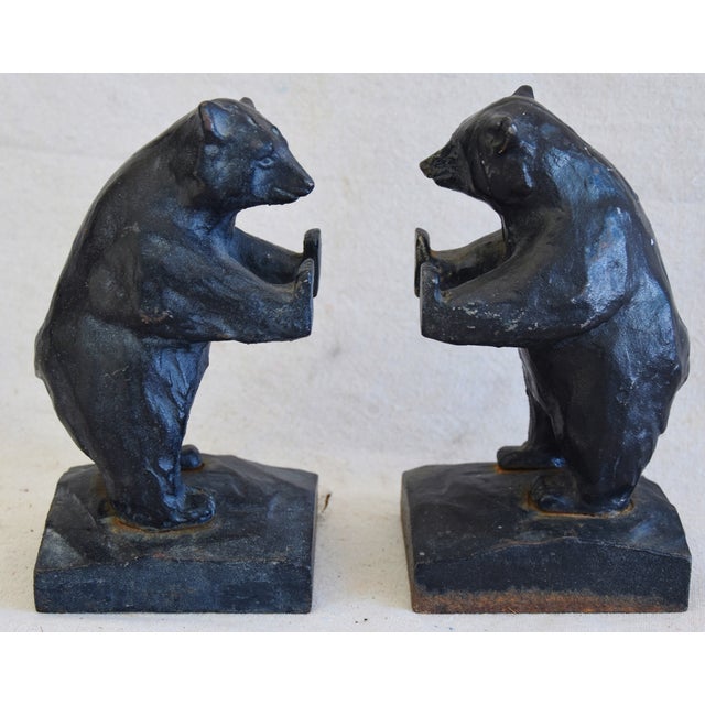 MidCentury Cast Iron Bear Bookends A Pair Chairish