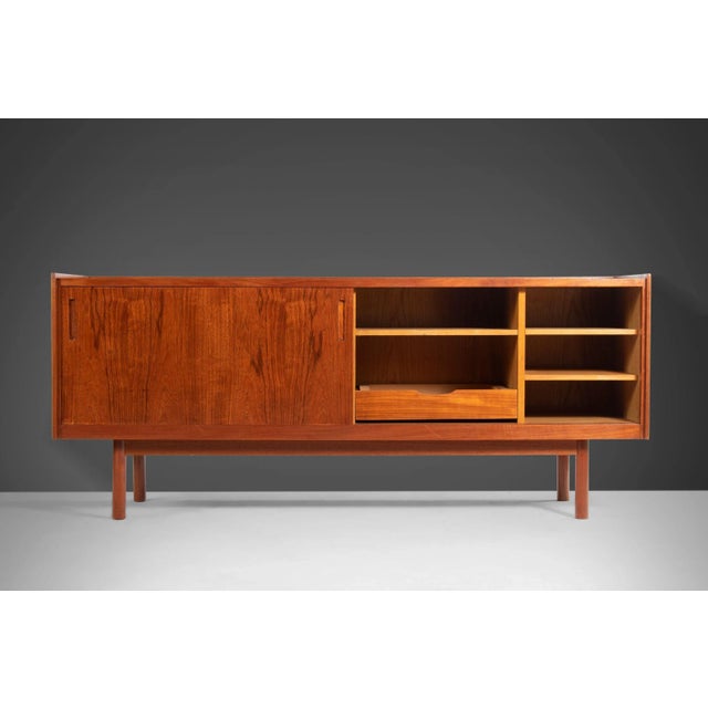 1960s Petite Danish Modern Credenza in Teak by J. Clausen for Brande Mobelfabrik, circa 1960s For Sale - Image 5 of 11