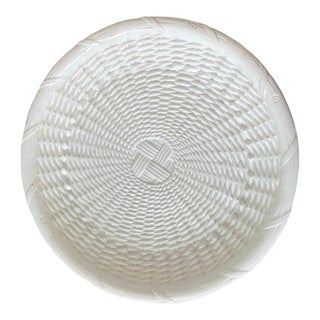 1990s Vintage Tiffany & Co. Italian Basket Weave “White Wicker” Chop Plate For Sale