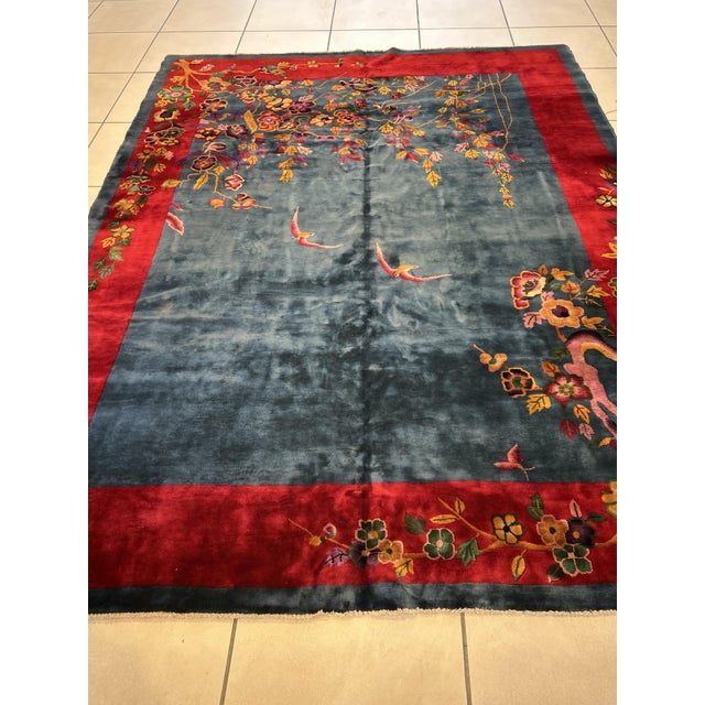 Antique Art Deco Chinese , 8'9" X 11'4" For Sale In New York - Image 6 of 9