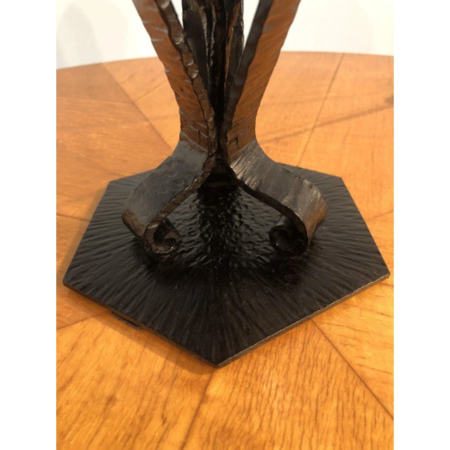 Art Deco French Thick Molded Glass Table Lamp, 1950s For Sale - Image 7 of 16