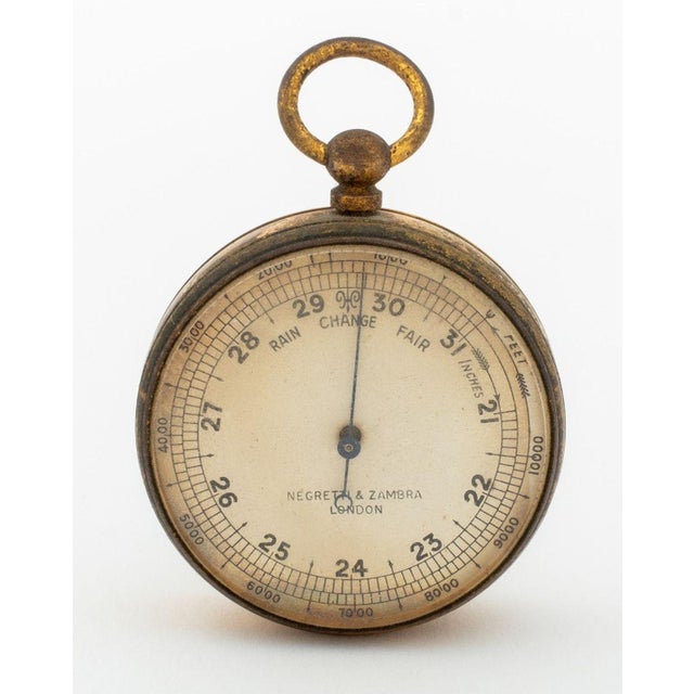 English Negretti & Zambra Brass Pocket Barometer For Sale - Image 3 of 6