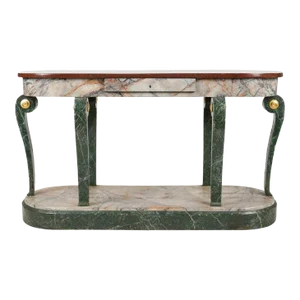 Italian 19th Century Faux Marble Console Table