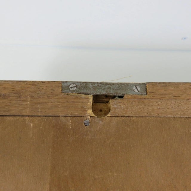 Art Deco Oak Tri Fold Wall Mirror Cabinet with Parchment Panels, 1930 For Sale - Image 15 of 18