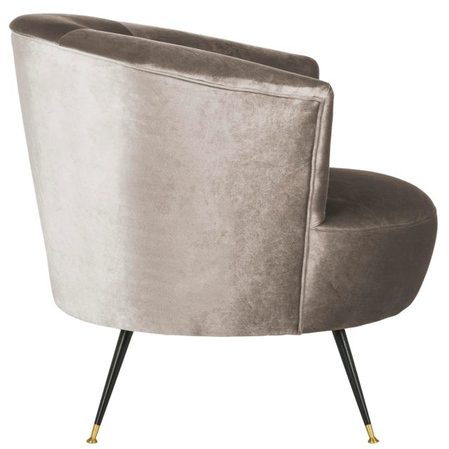 Velvet Retro Mid Century Accent Chair in Hazelwood For Sale - Image 4 of 10