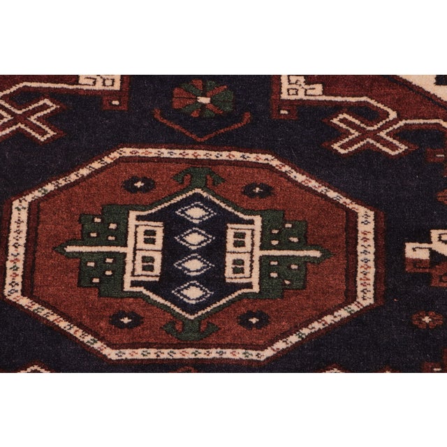 1980s Bohemian Kargahi 1980's Brown/Blue Wool Rug - 5'1'' X 5'10'' For Sale - Image 5 of 10