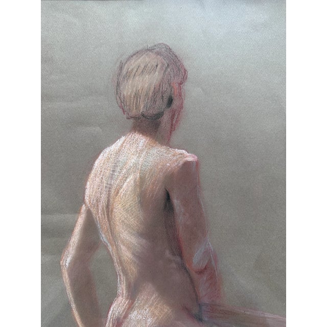 Vintage Pastel Nude Portrait Framed Art For Sale In Washington DC - Image 6 of 8