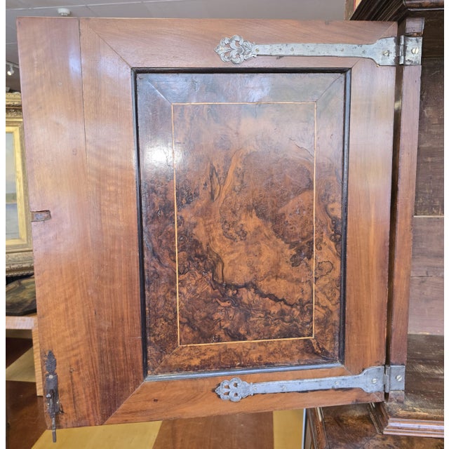 17th Century 17th Century Burl Walnut Veneer Cabinet Flemish German Low Country For Sale - Image 5 of 17