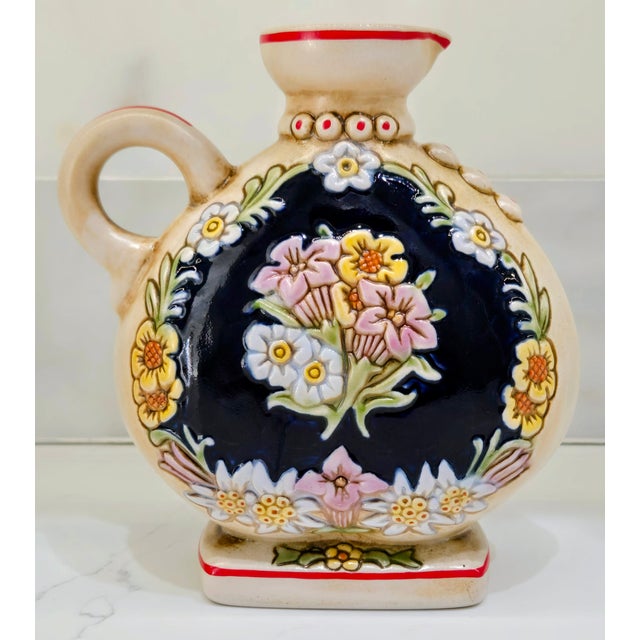 1970s 1970s Ceramarte Bavarian Courting Couple Ceramic Decanter & 6 Shot Glasses For Sale - Image 5 of 14