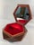 Brown 1970s Italian Hexagon Marquetry Musical Jewelry Box For Sale - Image 8 of 12