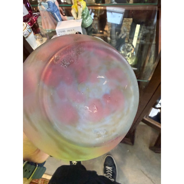 Art Deco Vízner Maskit Art Glass Bronze Vase 8.5” Rare Czech Israeli 1970s For Sale - Image 3 of 4