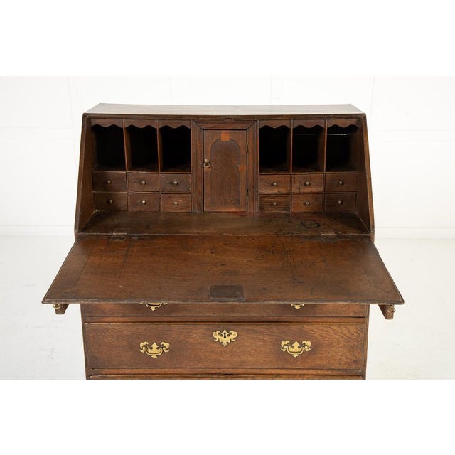 Small English Oak Secretaire, 1700s For Sale - Image 5 of 13