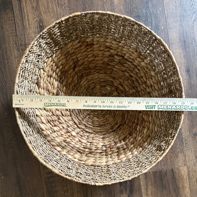 Vintage 21” Woven Basket Collection 2pc For Sale - Image 10 of 12