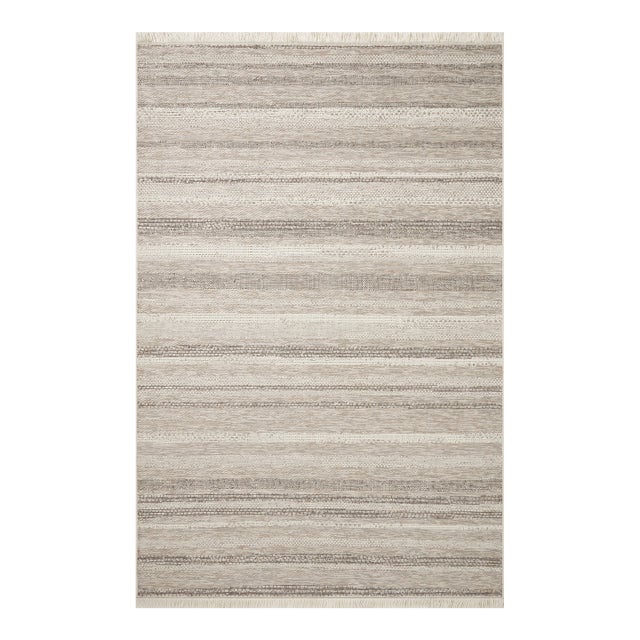 Amber Lewis x Loloi Malibu Ivory / Dove 18" x 18" Sample Rug For Sale