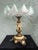 Vintage Bohemian Style Opal Glass Tazza With Green Trim on Cherub Pedestal Base For Sale - Image 9 of 12