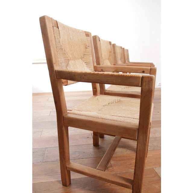 Beige Vintage Danish Dining Chairs in Papercord by Tage Poulsen, 1974, Set of 4 For Sale - Image 8 of 18