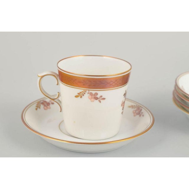 Royal Copenhagen Golden Basket, Set of 5 Demitasse Cups. Beautiful set of five demitasse cups with matching saucers from...