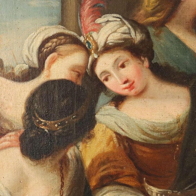 Biblical Scene of King Solomon's Idolatry, Oil on Canvas For Sale - Image 8 of 15