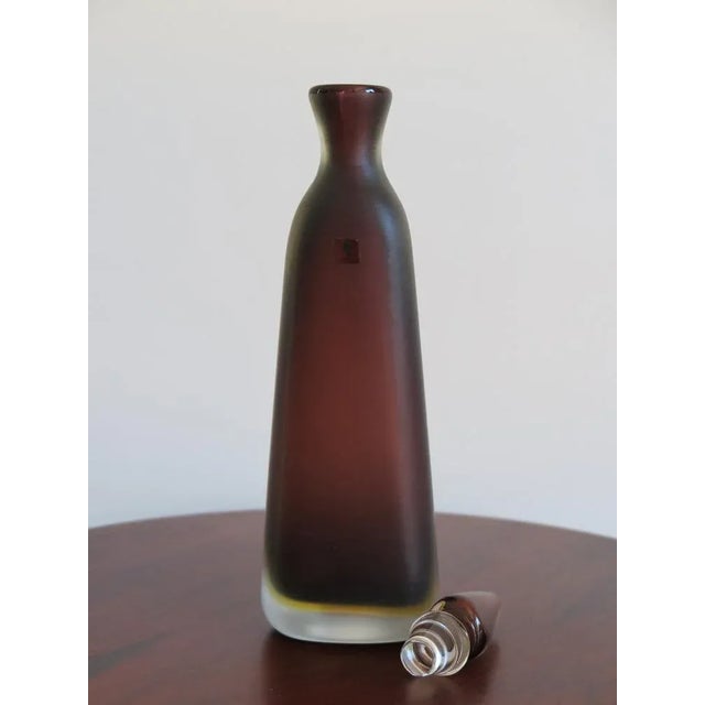 Contemporary Italian Murano Glass Incisi Bottle from Venini, 1980s For Sale - Image 3 of 10