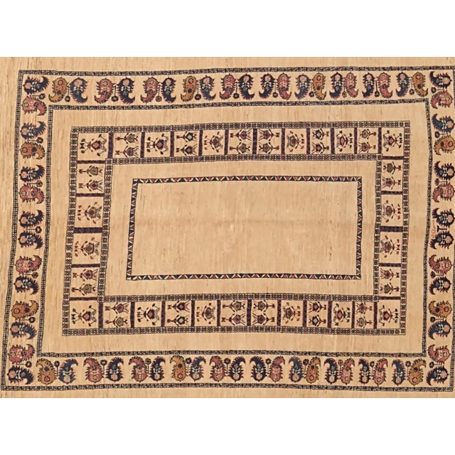 Wool pile genuine hand made very fine Persian Kashkuli rug signed by a master weaver-