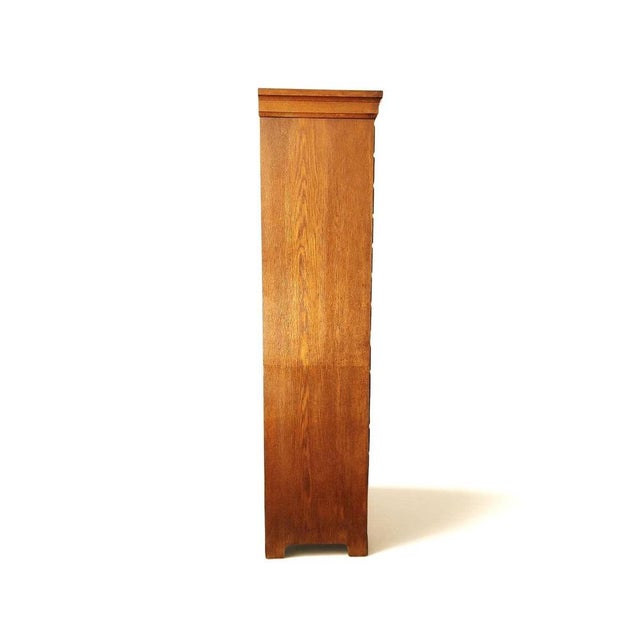Mid-Century Danish Oak Archive Cabinet with Pull-Out Shelf, 1920s For Sale - Image 13 of 16