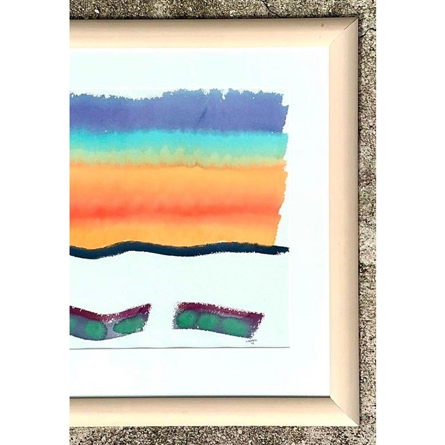 Framed Abstract Joe Orffeo Watercolor Painting For Sale - Image 10 of 12