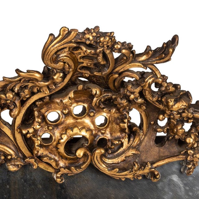19th Century Louis XV Style Mirror with Gilt Wood Frame Surround, 1970s For Sale - Image 4 of 15