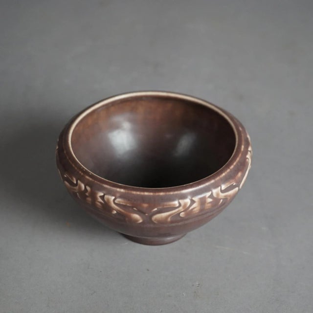 Ceramic Antique Arts & Crafts Rookwood Art Pottery Bowl Dated 1921 For Sale - Image 7 of 8