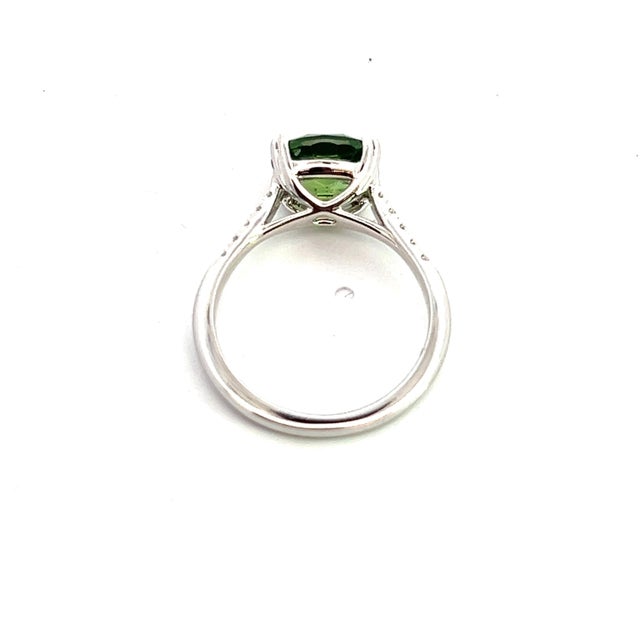 Metal Natural Sapphire Diamond Ring 6.5 14k WG 2.89 TCW Certified For Sale - Image 7 of 18