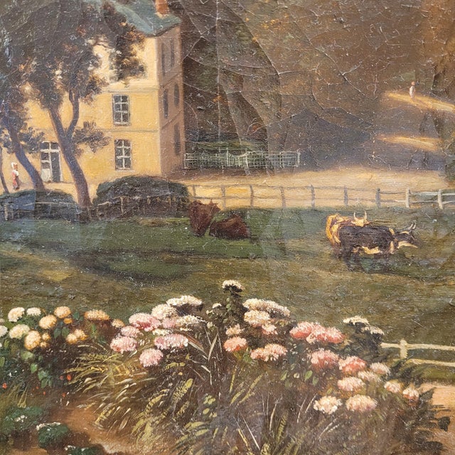 Narcisse Berchère, Landscape of Asnières-Sur-Seine, 1800s, Oil on Canvas, Framed For Sale - Image 12 of 18