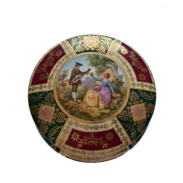 Rococo JKW - Josef Kuba Werkstätte Porcelain VanityJar, Jewelry Box, Trinket Box For Sale - Image 3 of 7