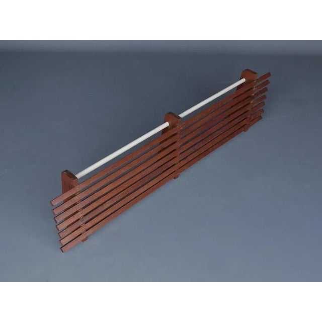 Vintage Teak Wall Mounted Clothes Rack, 1960s For Sale - Image 3 of 9