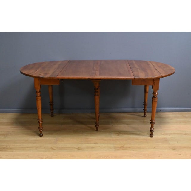 Brown Late 19th Century Table Louis Philippe with Cherry Wood Extensions For Sale - Image 8 of 18