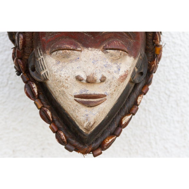 Wood Red & White Painted African Chokwe Mask For Sale - Image 7 of 8