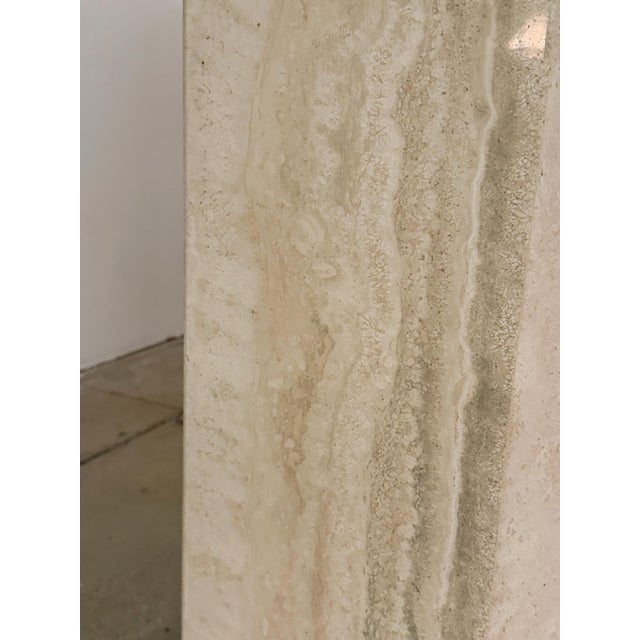 Travertine & Smoked Glass Dining Table For Sale In New York - Image 6 of 8