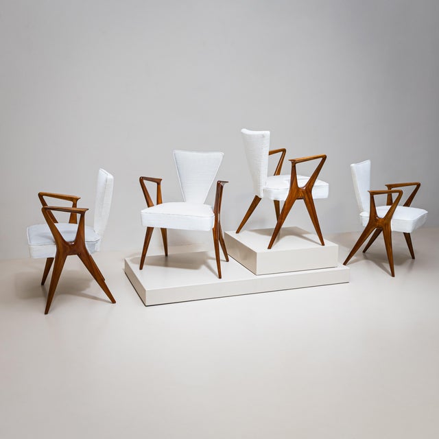 Set of Four Armchairs, Italy, 1950s For Sale - Image 4 of 9