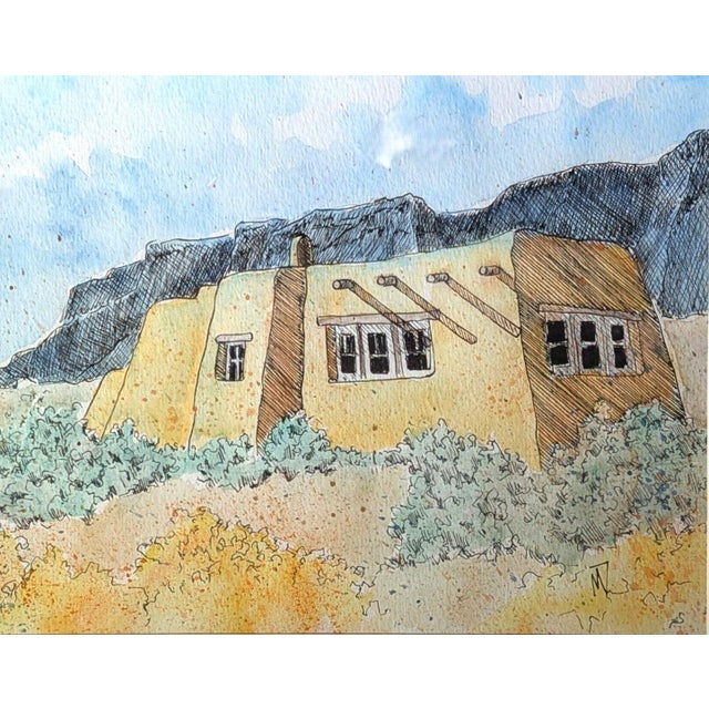 Adobe 1 is part of a series of three pen and ink on watercolor painting/drawings from M. Davison. They can be bought...