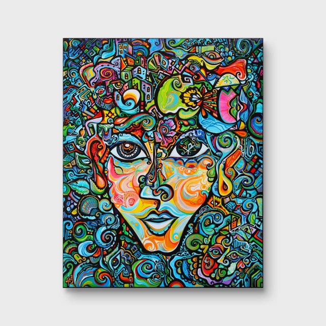 This is a one-of-a-kind original cubist painting by San Diego artist, Alexander Arshansky. Its dimensions are...