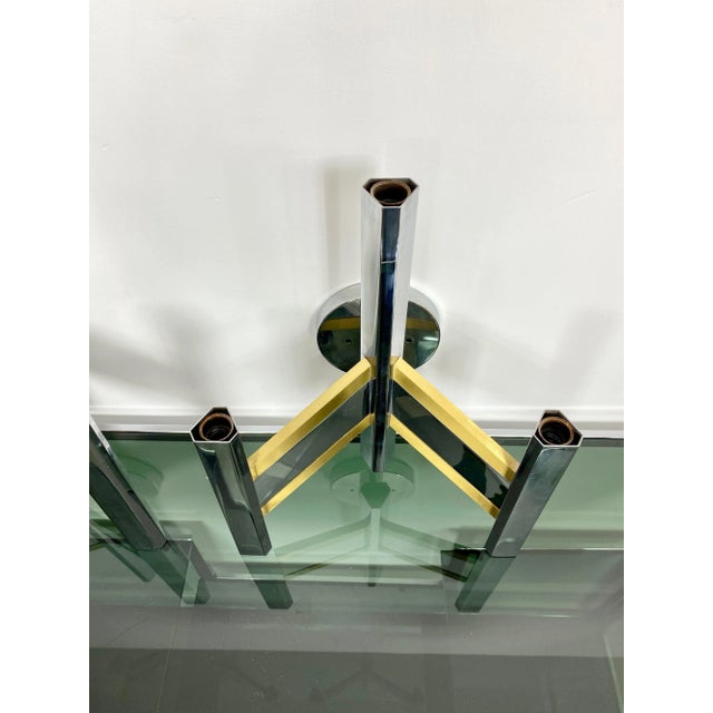 Chrome & Brass Geometric Sconces by Sciolari, Italy, 1970s, Set of 2 For Sale - Image 4 of 9