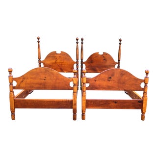 Antique Solid Pine Twin Beds- a Pair For Sale