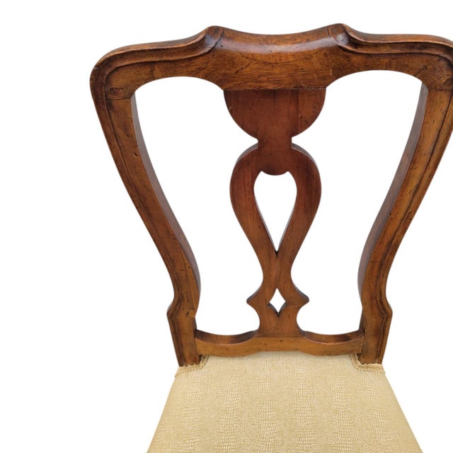 18th Century Pair 18th Century Italian Walnut Chairs Original Finish Hand Carved For Sale - Image 5 of 18