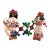 Vintage Native 2 Set Traditional Mexican Huichol Hand-Decorated Dolls -14 Inches For Sale
