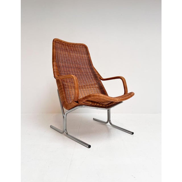 Model 514 Armchair in Rattan by Dirk van Sliedregt, 1970s For Sale - Image 10 of 12