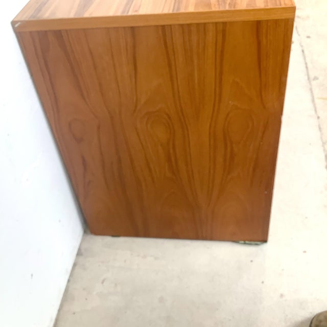 Mid-Century Modern Vintage Scandinavian Modern Teak Credenza Media Cabinet With Sliding Doors For Sale - Image 3 of 17